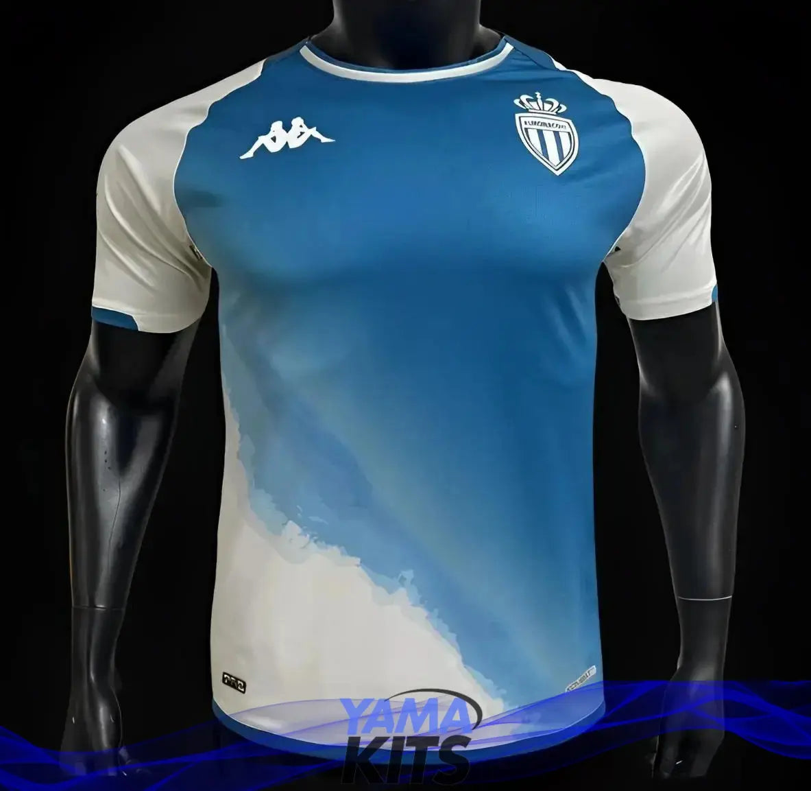 MAILLOT AS MONACO EXTÉRIEUR "BLANC, BLEU" 2023/2024 Version Player - YamaKits